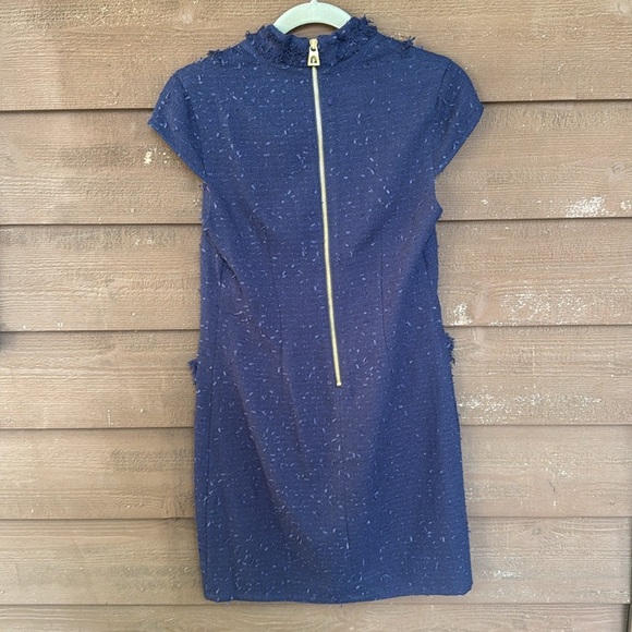 Sail to Sable Navy Blue Textured Sheath Dress size 4 - Picture 4 of 5